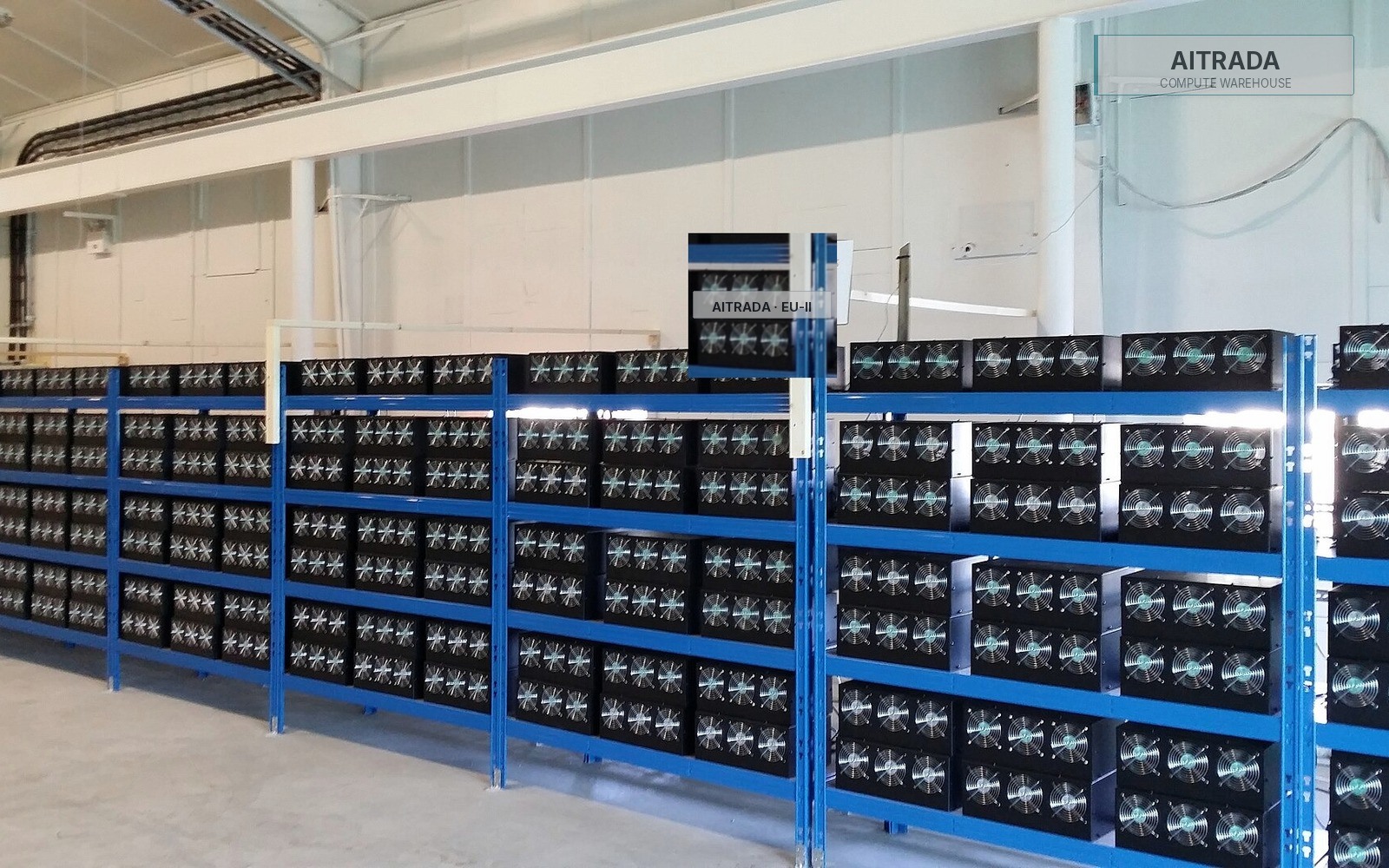 Fotografie eines AITRADA Mining- und Compute-Warehouses